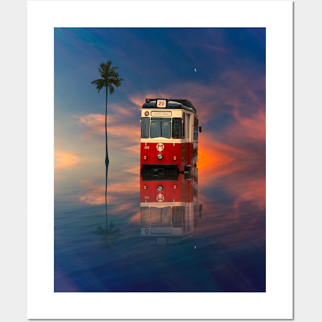 Tram over water Wall Art by karadoc